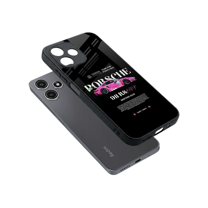 911 Drifting Club sleek redmi 12 5g cover with tempered glass back and TPU edges