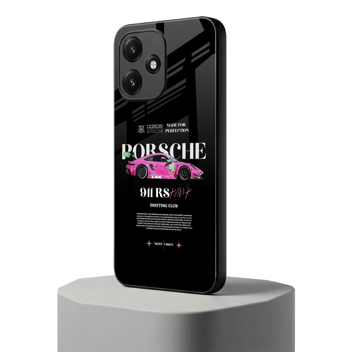 911 Drifting Club redmi 12 5g mobile cover | shockproof glass phone case