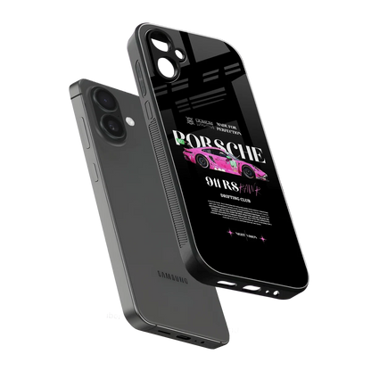 911 Drifting Club sleek samsung galaxy a06 5g cover with tempered glass back and TPU edges