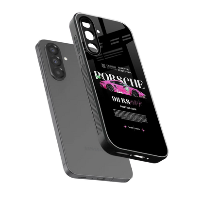 911 Drifting Club sleek samsung galaxy a37 5g cover with tempered glass back and TPU edges