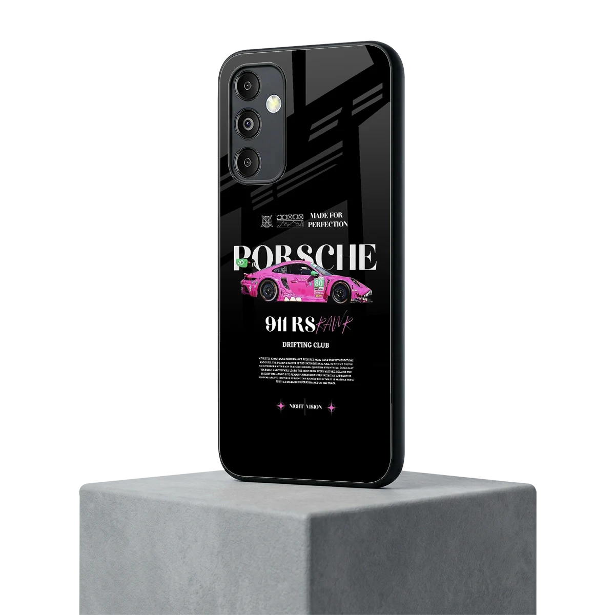911 Drifting Club samsung galaxy m14 5g mobile cover | shockproof glass phone case