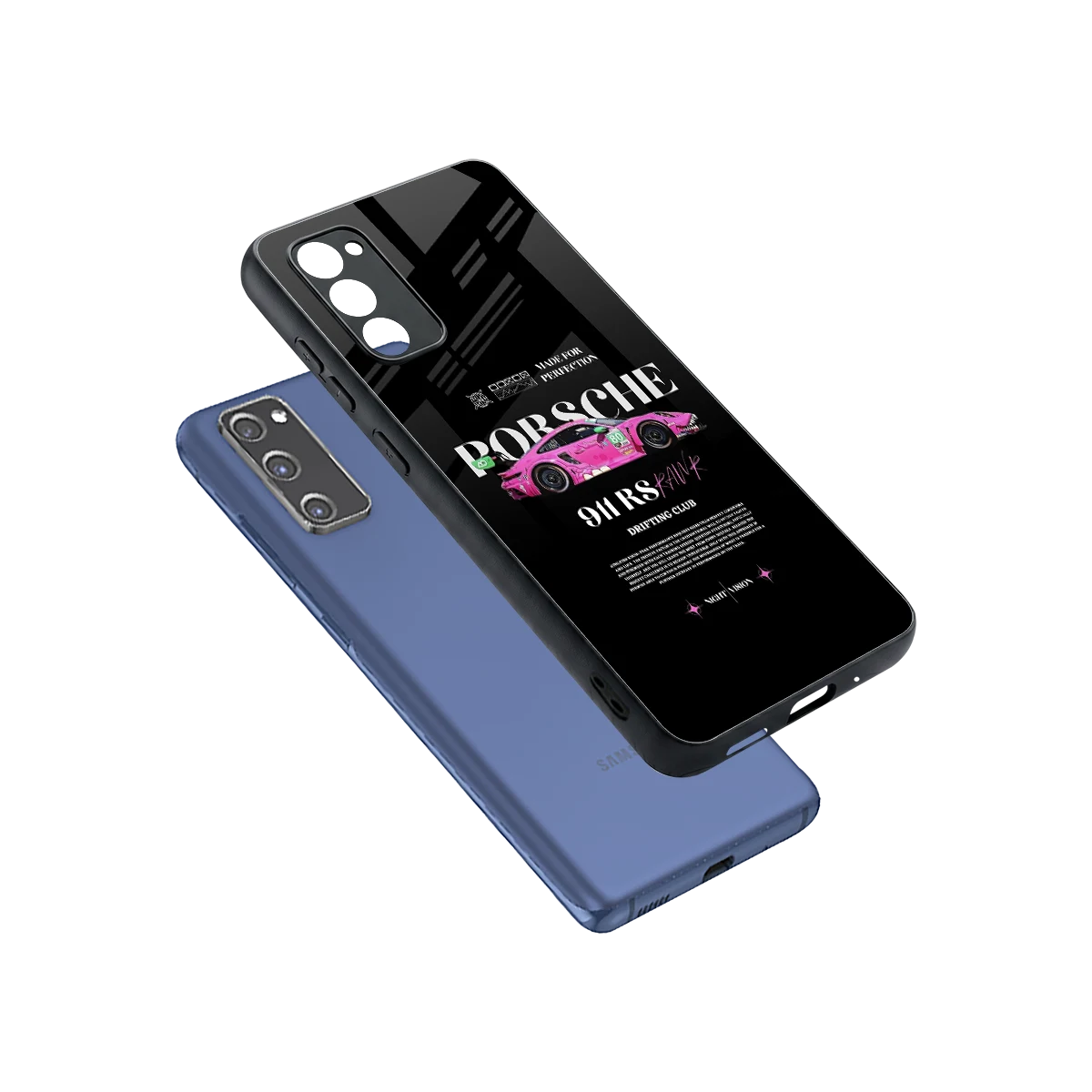 911 Drifting Club sleek samsung galaxy s20 fe cover with tempered glass back and TPU edges