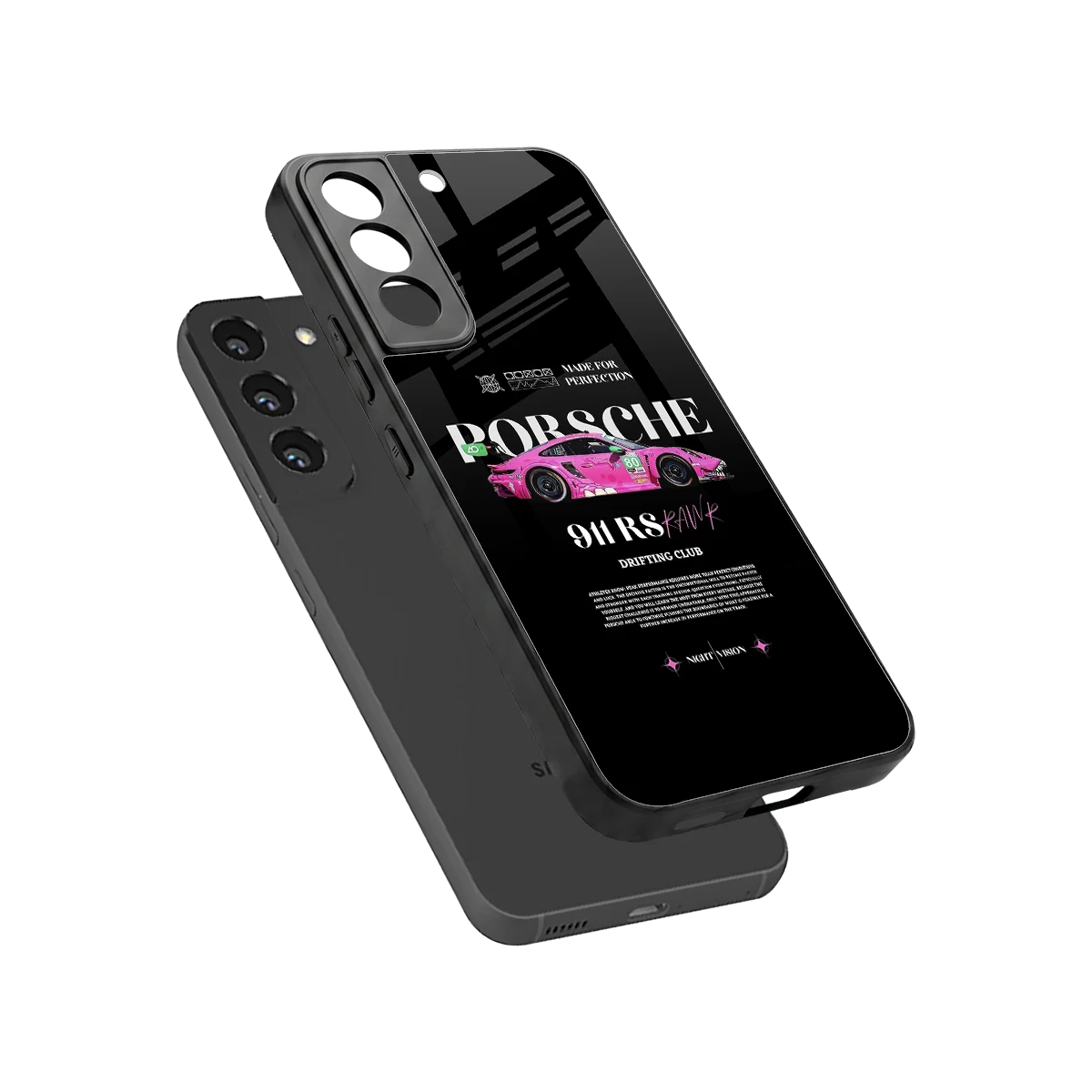 911 Drifting Club sleek samsung galaxy s22 cover with tempered glass back and TPU edges