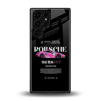 911 Drifting Club back phone cover | glass case for samsung galaxy s25 ultra