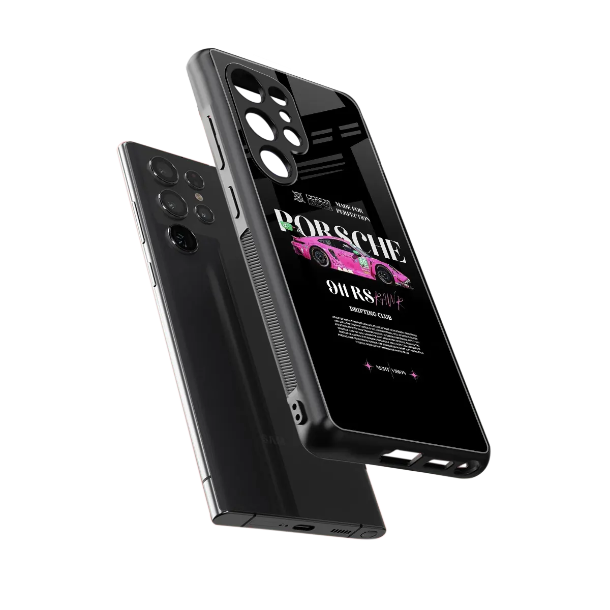 911 Drifting Club sleek samsung galaxy s25 ultra cover with tempered glass back and TPU edges