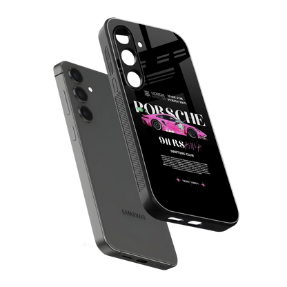 911 Drifting Club sleek samsung galaxy s25 fe cover with tempered glass back and TPU edges