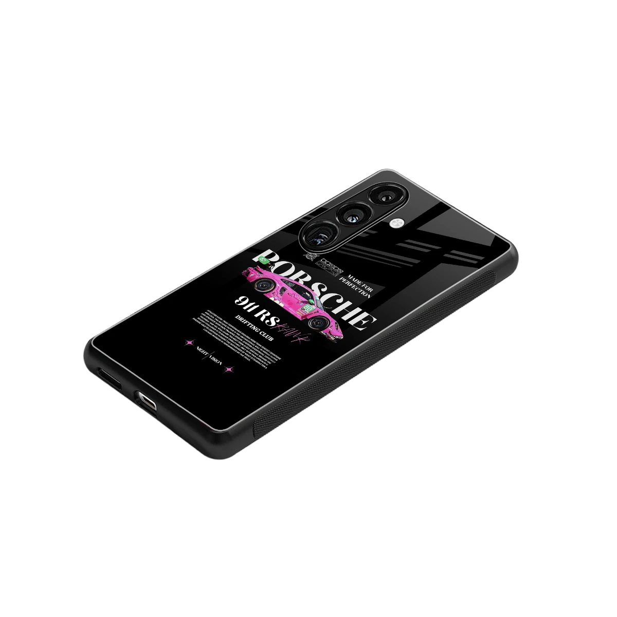 911 Drifting Club stylish phone case for samsung galaxy s23 fe | glossy glass and slim fit