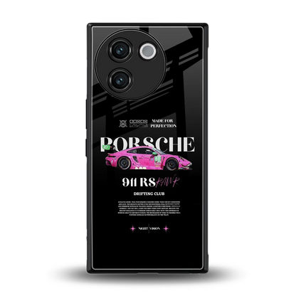911 Drifting Club back phone cover | glass case for vivo v30e