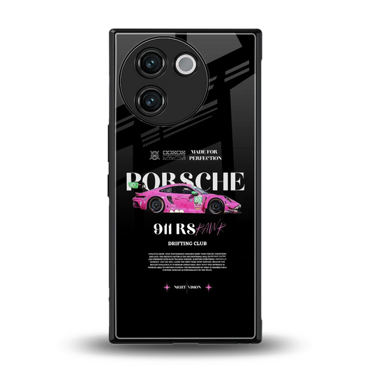 911 Drifting Club back phone cover | glass case for vivo v30e