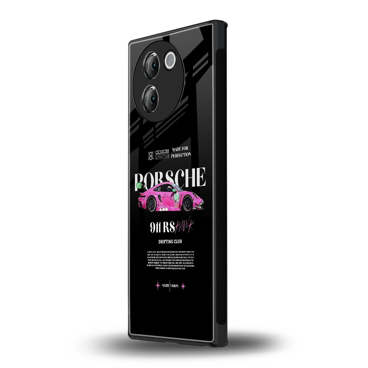 911 Drifting Club vivo v30e mobile cover | shockproof glass phone case