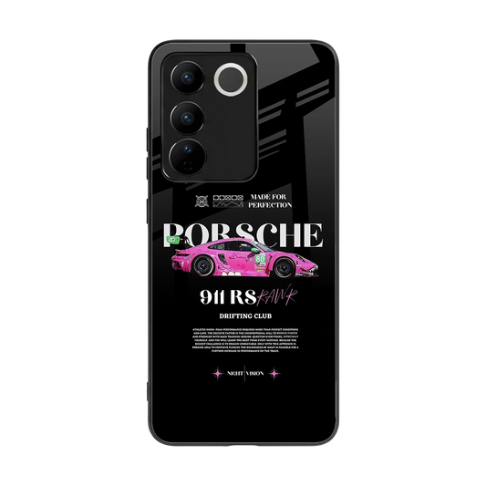 911 Drifting Club back phone cover | glass case for vivo v27 5g