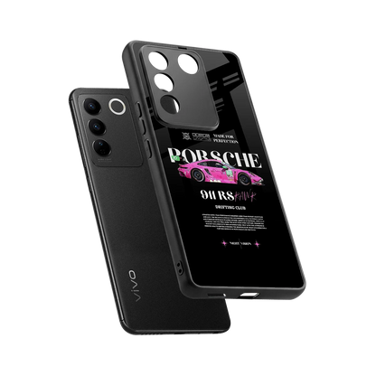 911 Drifting Club sleek vivo v27 5g cover with tempered glass back and TPU edges