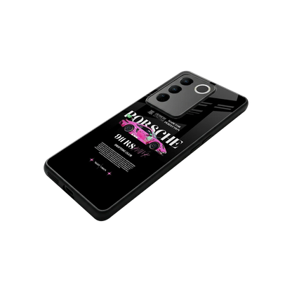 911 Drifting Club stylish phone case for vivo v27 5g | glossy glass and slim fit