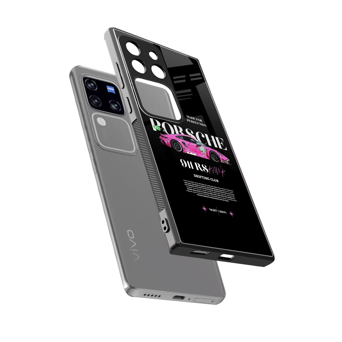 911 Drifting Club sleekvivo v30 pro cover with tempered glass back and TPU edges