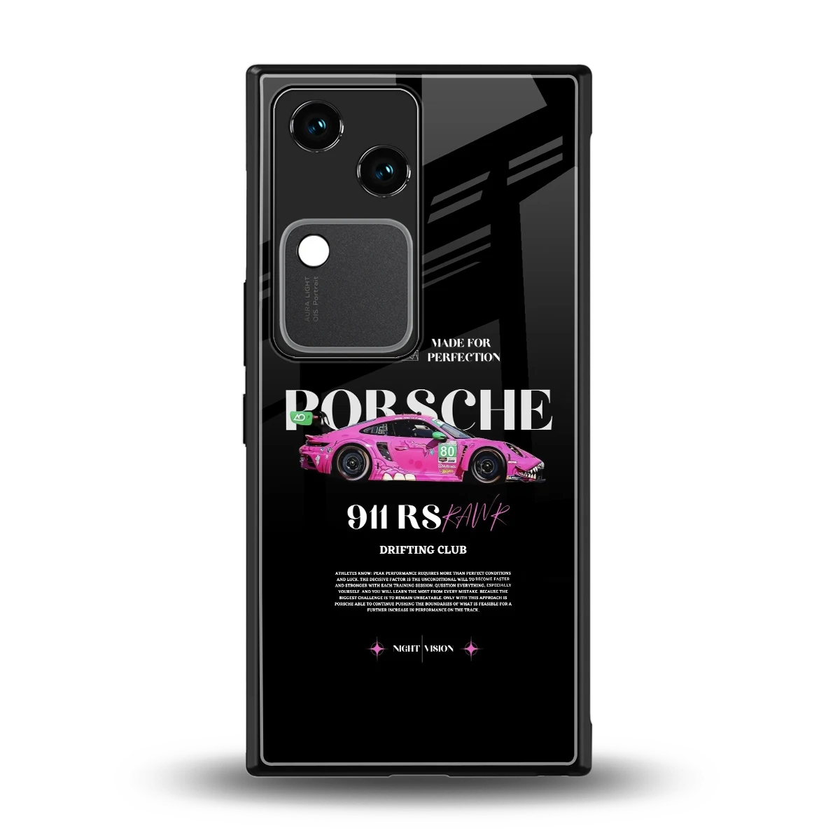 911 Drifting Club back phone cover | glass case for vivo v30