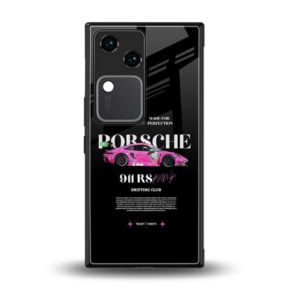 911 Drifting Club back phone cover | glass case for vivo v30