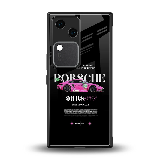 911 Drifting Club back phone cover | glass case for vivo v30
