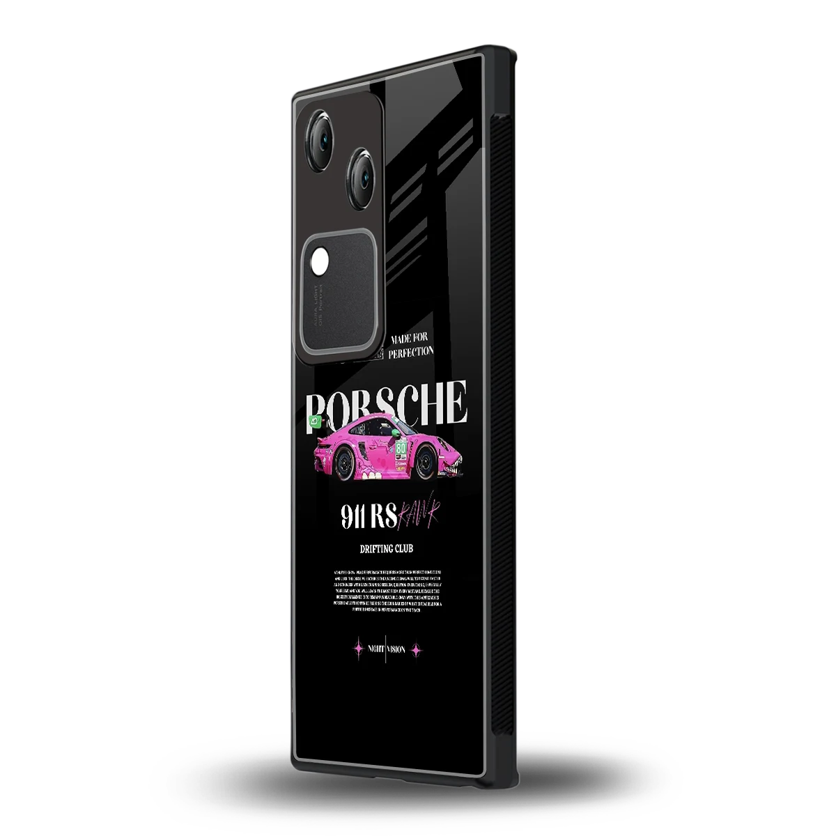 911 Drifting Club vivo v30 mobile cover | shockproof glass phone case