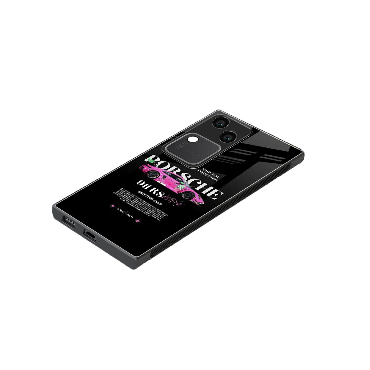 911 Drifting Club stylish phone case for vivo v30 | glossy glass and slim fit