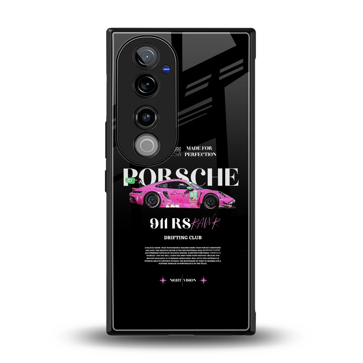 911 Drifting Club back phone cover | glass case for vivo v40 pro