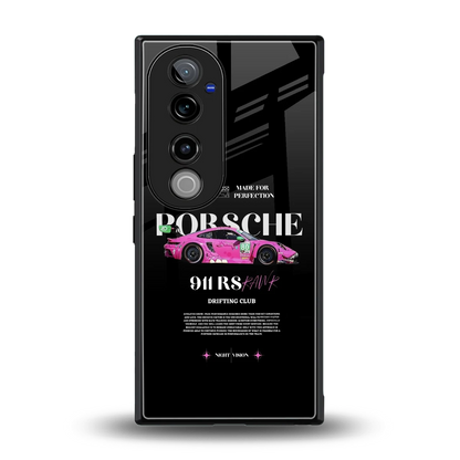911 Drifting Club back phone cover | glass case for vivo v40 pro