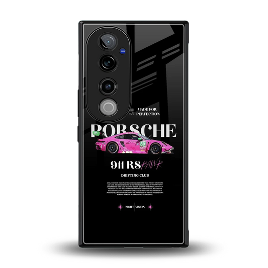 911 Drifting Club back phone cover | glass case for vivo v40 pro