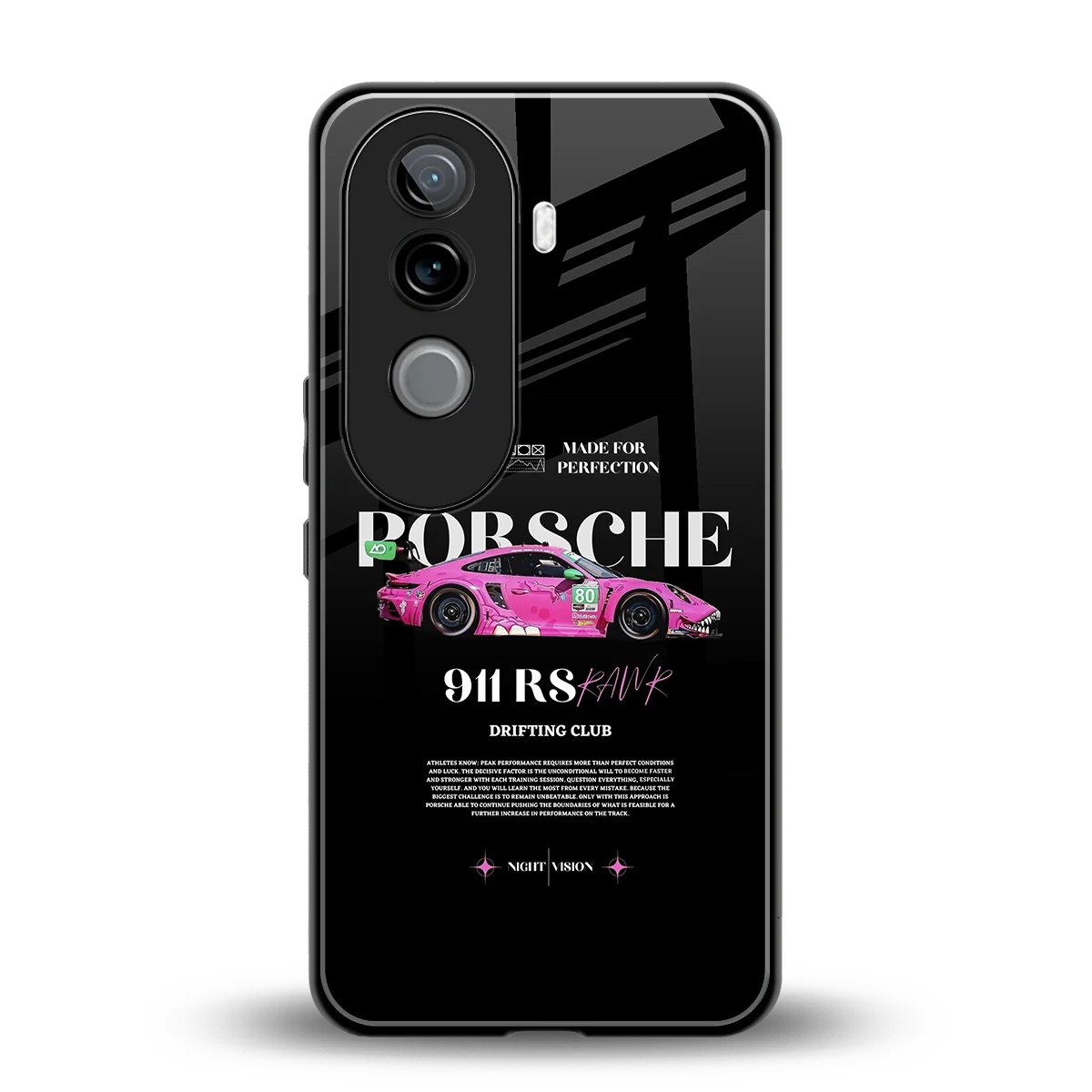 911 Drifting Club back phone cover | glass case for vivo v40e