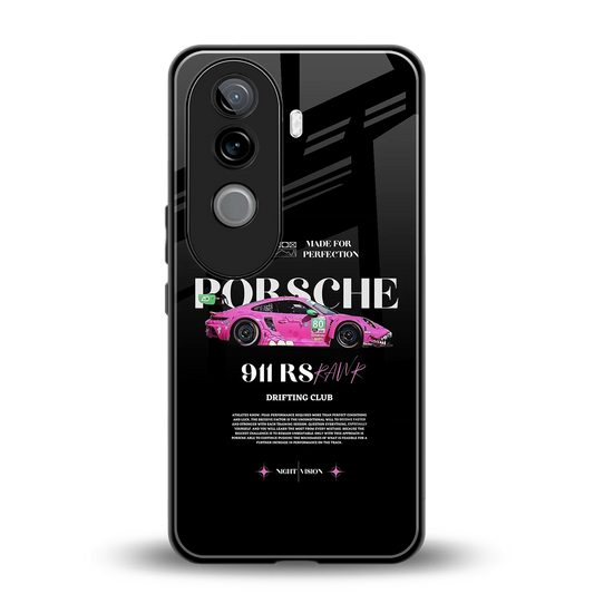 911 Drifting Club back phone cover | glass case for vivo v40e
