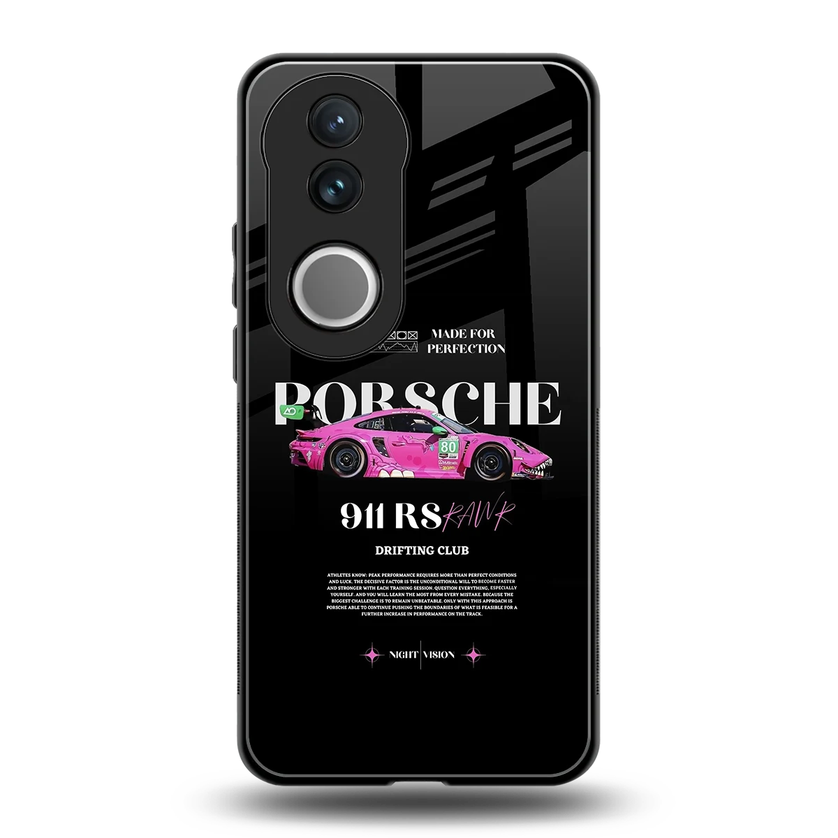 911 Drifting Club back phone cover | glass case for vivo v50