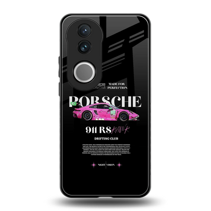 911 Drifting Club back phone cover | glass case for vivo v50