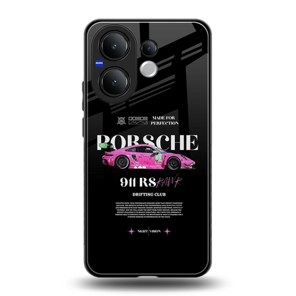 911 Drifting Club back phone cover | glass case for vivo v60