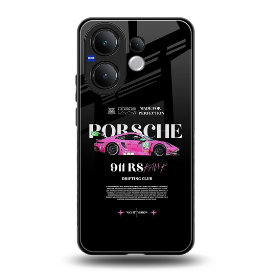 911 Drifting Club back phone cover | glass case for vivo v60