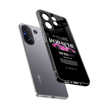 911 Drifting Club sleek vivo v60 cover with tempered glass back and TPU edges
