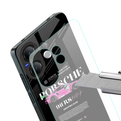 911 Drifting Club stylish phone case for vivo v60 | glossy glass and slim fit