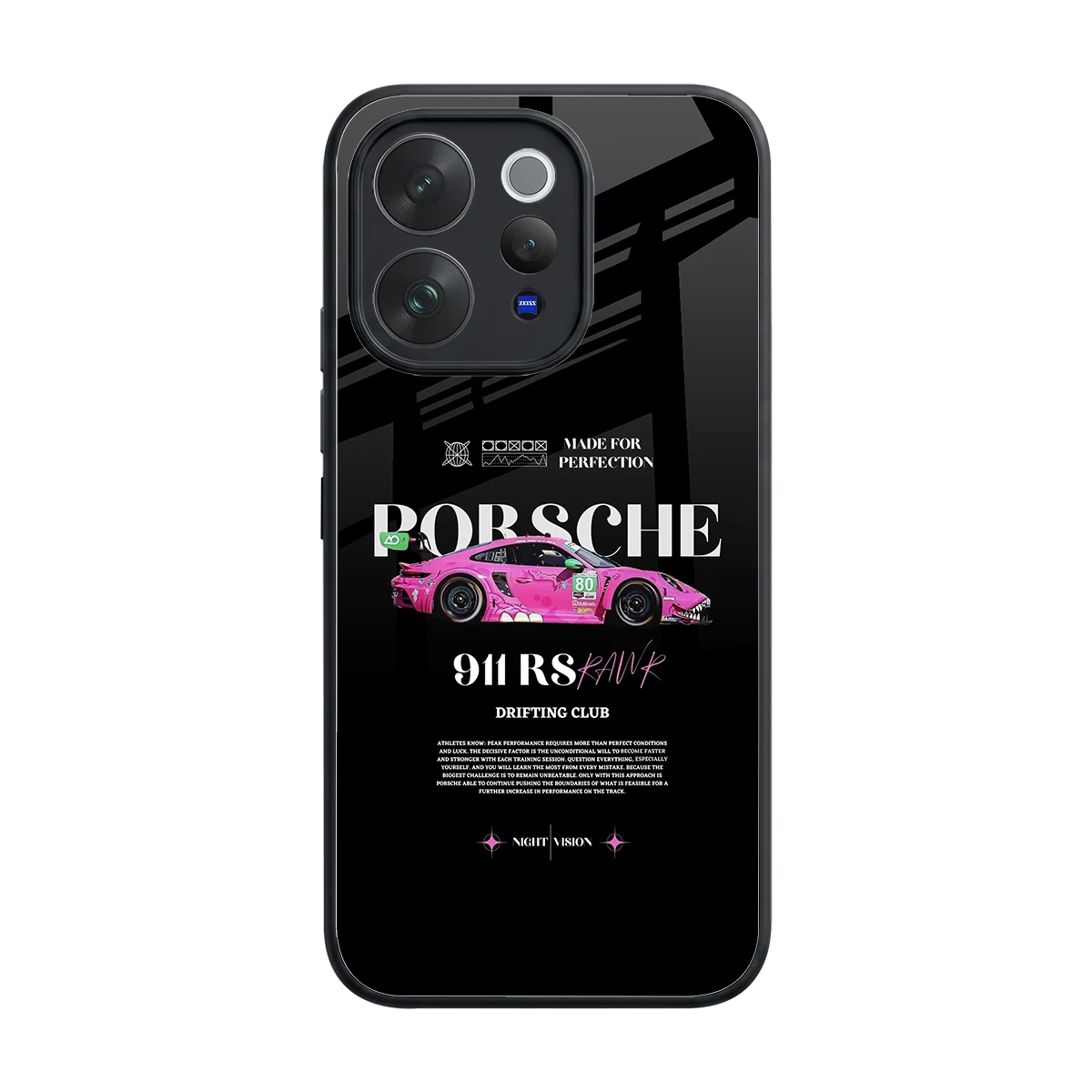 911 Drifting Club back phone cover | glass case for vivo v70