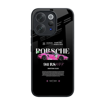 911 Drifting Club back phone cover | glass case for vivo v70 elite