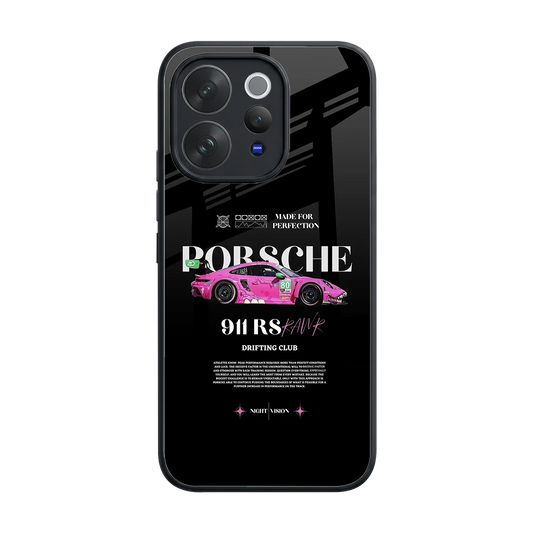 911 Drifting Club back phone cover | glass case for vivo v70 elite