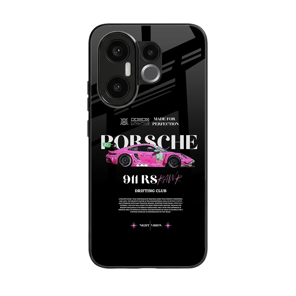 911 Drifting Club back phone cover | glass case for vivo x200 fe