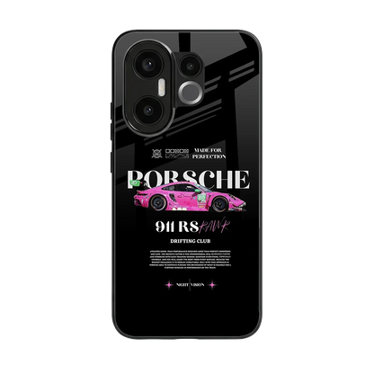 911 Drifting Club back phone cover | glass case for vivo x200 fe