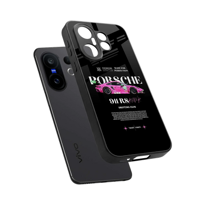 911 Drifting Club sleek vivo x200 fe cover with tempered glass back and TPU edges