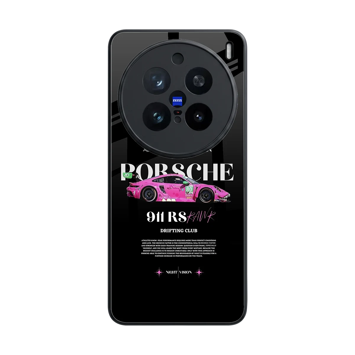911 Drifting Club back phone cover | glass case for vivo x200 pro