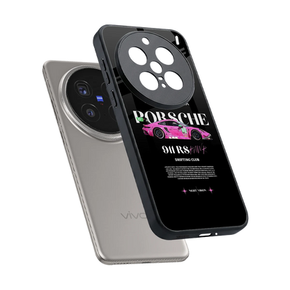911 Drifting Club sleek vivo x200 pro cover with tempered glass back and TPU edges
