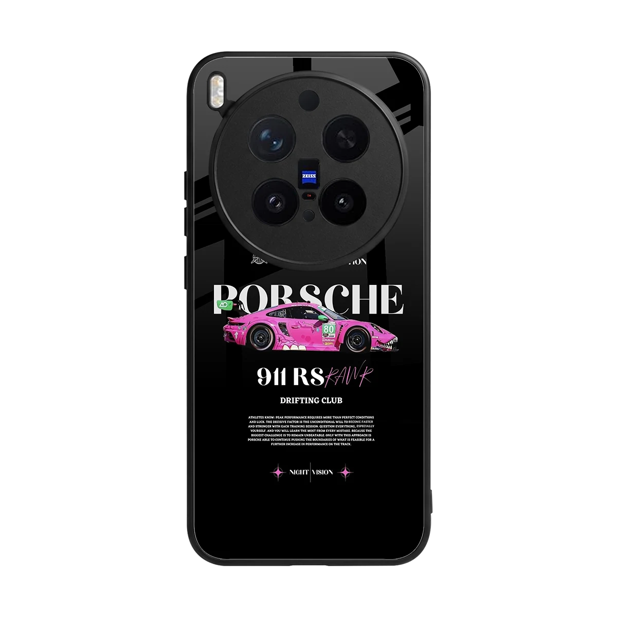 911 Drifting Club back phone cover | glass case for vivo x300 pro