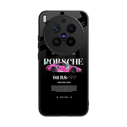 911 Drifting Club back phone cover | glass case for vivo x300 pro