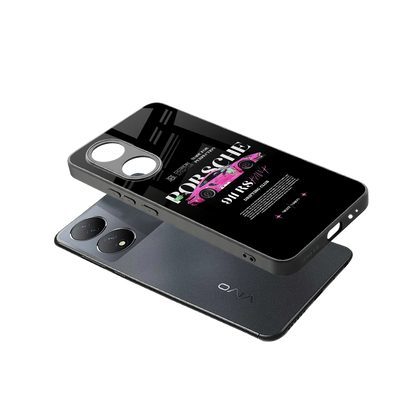 911 Drifting Club sleek Vivo-y100 cover with tempered glass back and TPU edges