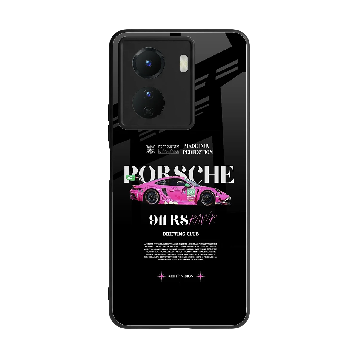 911 Drifting Club back phone cover | glass case for vivo y16