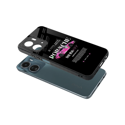 911 Drifting Club sleek vivo y16 cover with tempered glass back and TPU edges