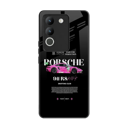 911 Drifting Club back phone cover | glass case for vivo y200 5g