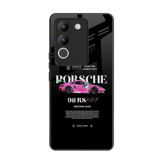 911 Drifting Club back phone cover | glass case for vivo y200 5g