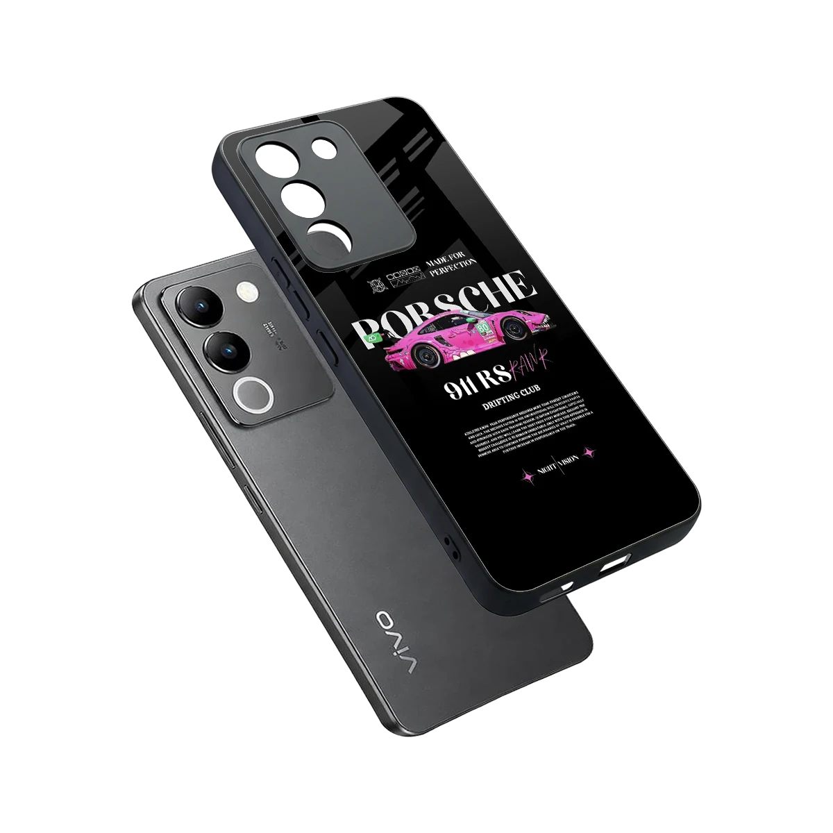 911 Drifting Club sleek vivo y200 5g cover with tempered glass back and TPU edges